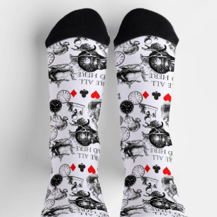 Chaussette Chat de Cheshire classique alice au pays des merve