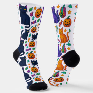 Chaussette Chat d'Halloween éffrayant et Chaussettes d'équipa