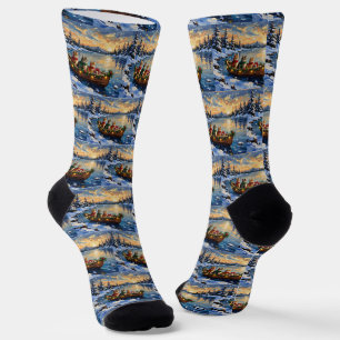 Chaussette Chat Persan Noël Bateau Fêtes