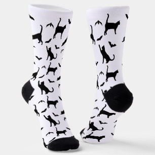Chaussette Chats Et Chats Noirs Et Bats Motifs Halloween