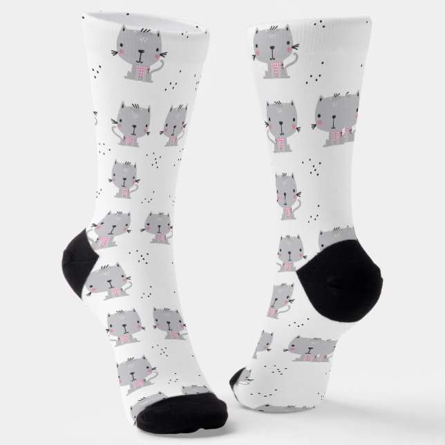 Chaussette Chats Gris (Angulaire)