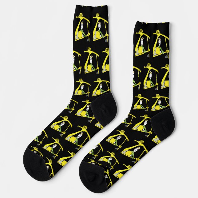 Chaussette Chauffeur de Taxi Stickman (Gauche)