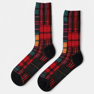 Chaussette chaussettes à carreaux rapiécées