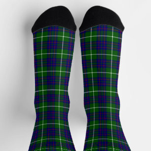 Chaussette Chaussettes à carreaux verts et bleus tartan MacIn