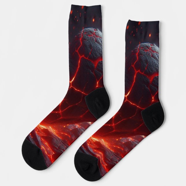 Chaussette Chaussettes à cœur de lave abstraites vivantes (Gauche)