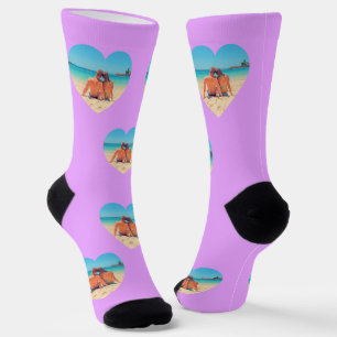 Chaussette Chaussettes à cœur photo personnalisées Couleur pe