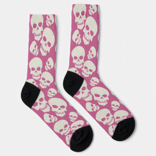 Chaussette Chaussettes à crânes roses