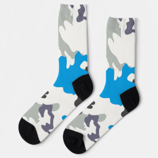 Chaussette Chaussettes à motif camouflage gris et bleu