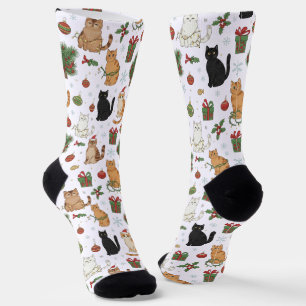 Chaussette Chaussettes à motif de chat de Noël fantaisiste