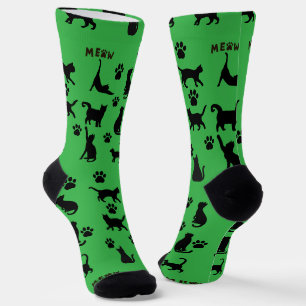 Chaussette Chaussettes à motif de chat smoking noir et blanc