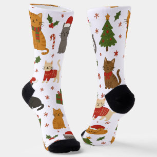 Chaussette Chaussettes à motif de chats de Noël cosy