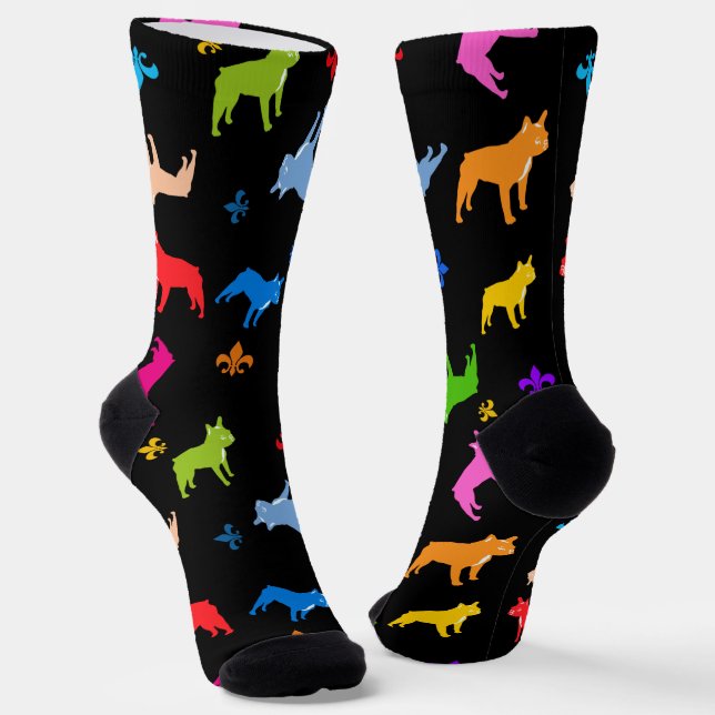 Chaussette Chaussettes à motif linéaire de Bouledogue Françai (Angulaire)