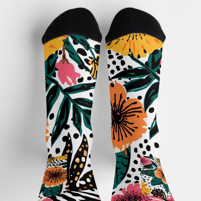 Chaussette Chaussettes à motifs floraux (Haut)