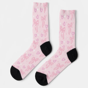 Chaussette Chaussettes à nœud rose et cœur