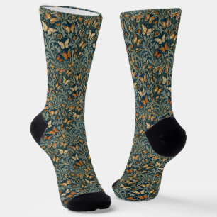 Chaussette Chaussettes à papillons inspirées William Morris