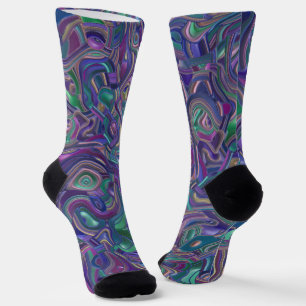 Chaussette Chaussettes à tourbillons 3D colorés psychédélique