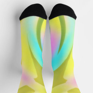 Chaussette Chaussettes amusantes d'art abstrait jaune or