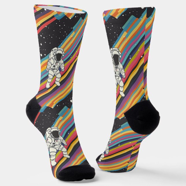Chaussette Chaussettes arc-en-ciel astronautes - Design de l' (Angulaire)