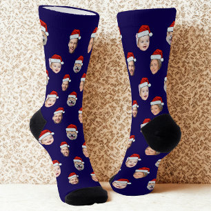 Chaussette Chaussettes avec chapeau de Père Noël personnalisé