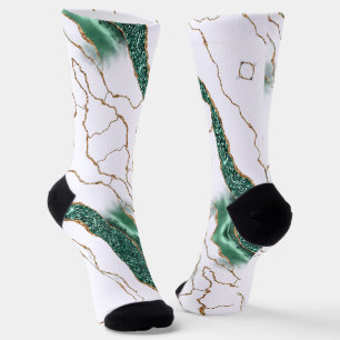 Chaussette Chaussettes blanches Emerald Green Parties scintil