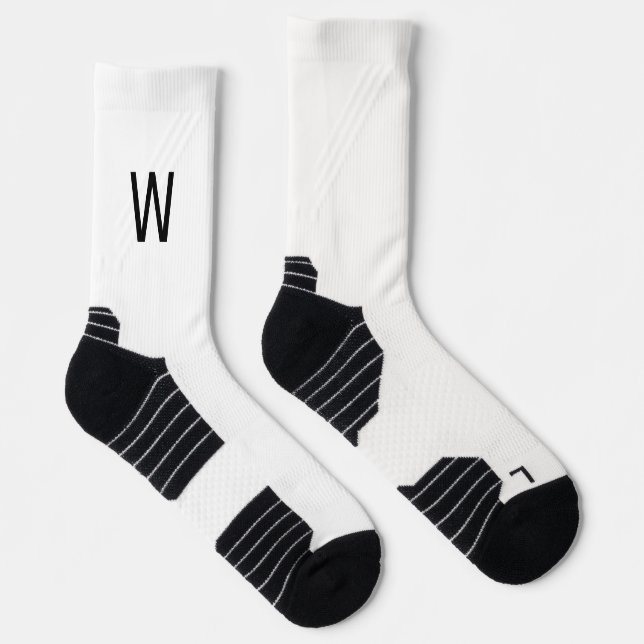 Chaussette Chaussettes blanches Monogram noir (Droite)