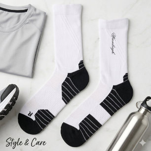 Chaussette Chaussettes blanches personnalisées Nom personnali