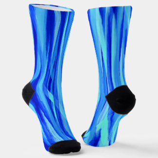 Chaussette Chaussettes Bleues Avec Aquarelle Abstraite