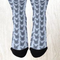 Chaussettes Bleues Français Bulldog