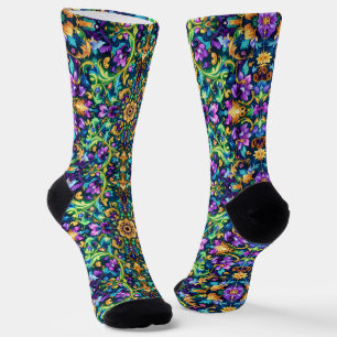 Chaussette Chaussettes Brillantes Motifs Élaborés Sans Coutur