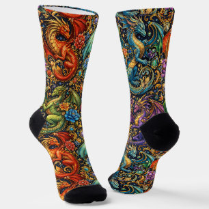 Chaussette Chaussettes Brillantes Motifs Élaborés Sans Coutur
