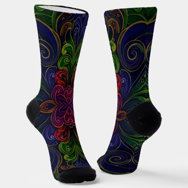 Chaussette Chaussettes Brillantes Motifs Élaborés Sans Coutur (Angulaire)