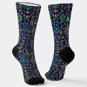 Chaussette Chaussettes Brillantes Motifs Élaborés Sans Coutur