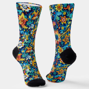 Chaussette Chaussettes Brillantes Motifs Élaborés Sans Coutur