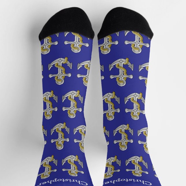 Chaussette Chaussettes Câble Et Conception Ancre (Haut)