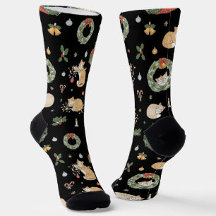 Chaussette Chaussettes Cadeau de Noël pour Amoureux des Chats