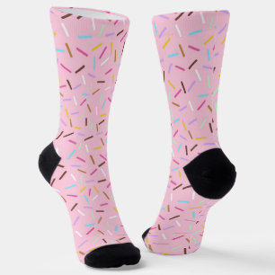 Chaussette Chaussettes Cadeau Saupoudrage Donut Rose Arc-en-c