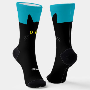 Chaussette Chaussettes Chat Noir avec Nom Personnalisé – Cade