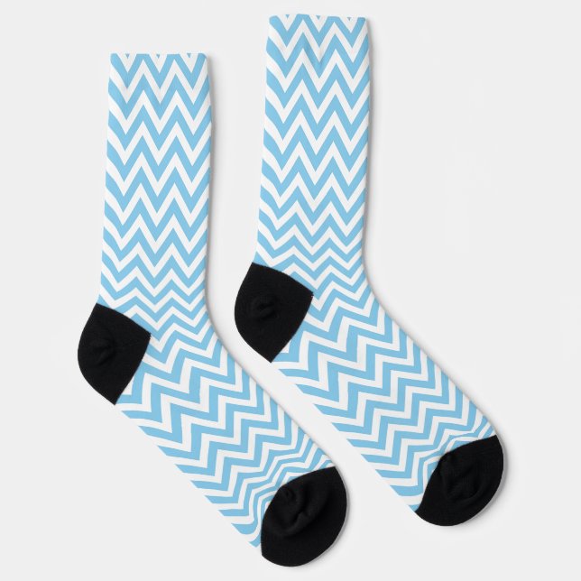 Chaussette Chaussettes chèvrons taille moyenne bleu bébé et b (Droite)
