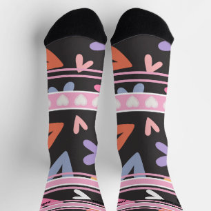 Chaussette Chaussettes cœur à numéro de nom Black & Pink
