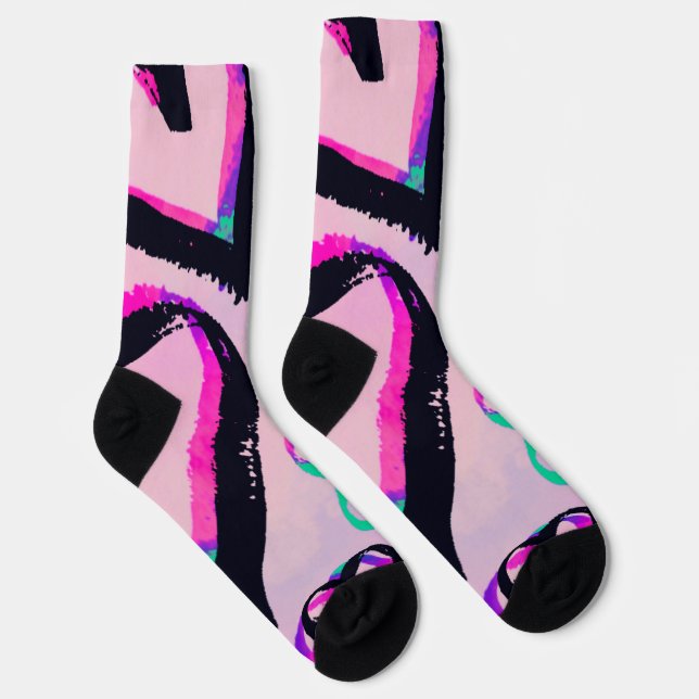 Chaussette Chaussettes Coeurs Graffiti (Droite)