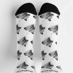 Chaussette Chaussettes conception papillon noir