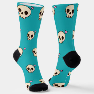 Chaussette Chaussettes crâne et cœur mignons   Vibes gothcore