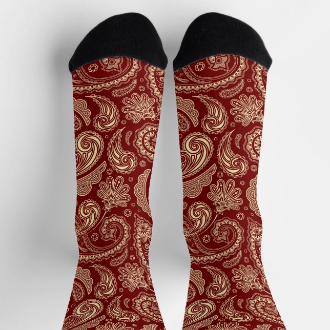 Chaussette Chaussettes Crimson Red Paisley (Haut)