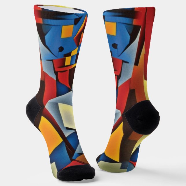 Chaussette Chaussettes Cubistes Zen Abstraites (Angulaire)