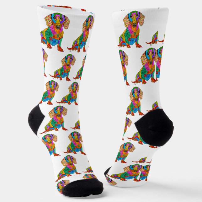 Chaussette Chaussettes Dachshund mignonnes et colorées (Angulaire)