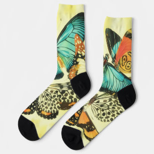 Chaussette Chaussettes d'art papillon de style vintage