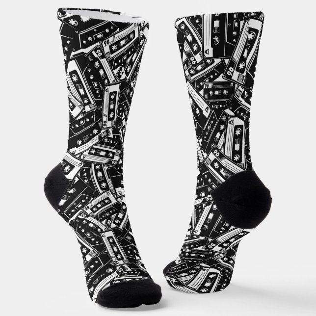 Chaussette Chaussettes de bande de cassettes rétro - Vibes Vi (Angulaire)
