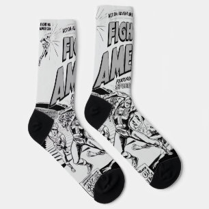 Chaussette Chaussettes de bande dessinée d'action 'Fighting A