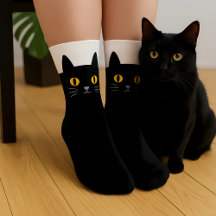 Chaussettes de chat noir cadeau pour les Amoureux