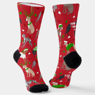 Chaussette Chaussettes de chien de Noël italiennes Greyhound
